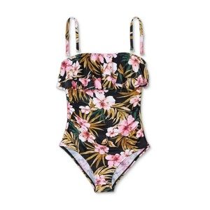 Size S Women's Double Flounce Front High Coverage One Piece Swimsuit - Kona Sol™